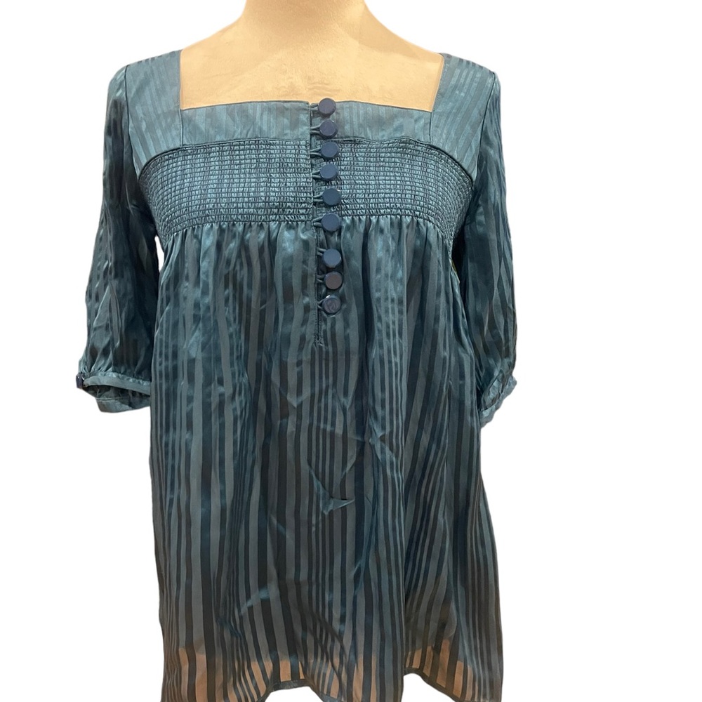Fossil. 100% Silk. Size Small. Babydoll Blouse. Sheer.🤩🤩 - Picture 1 of 14